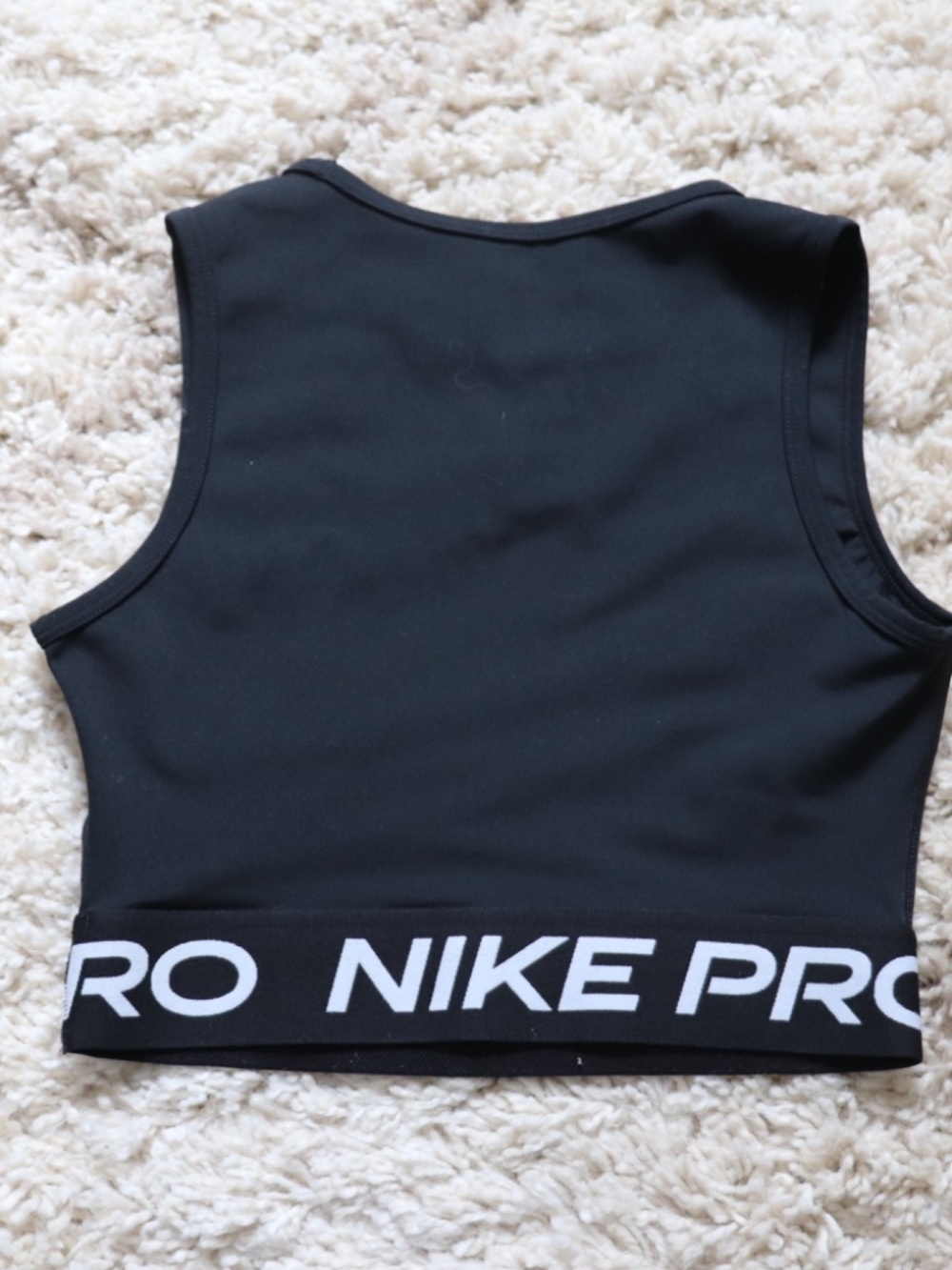 Nike Big Kids Girls Pro Dry-Fit Cropped Tank Top Color Black Size XS - Picture 2 of 5